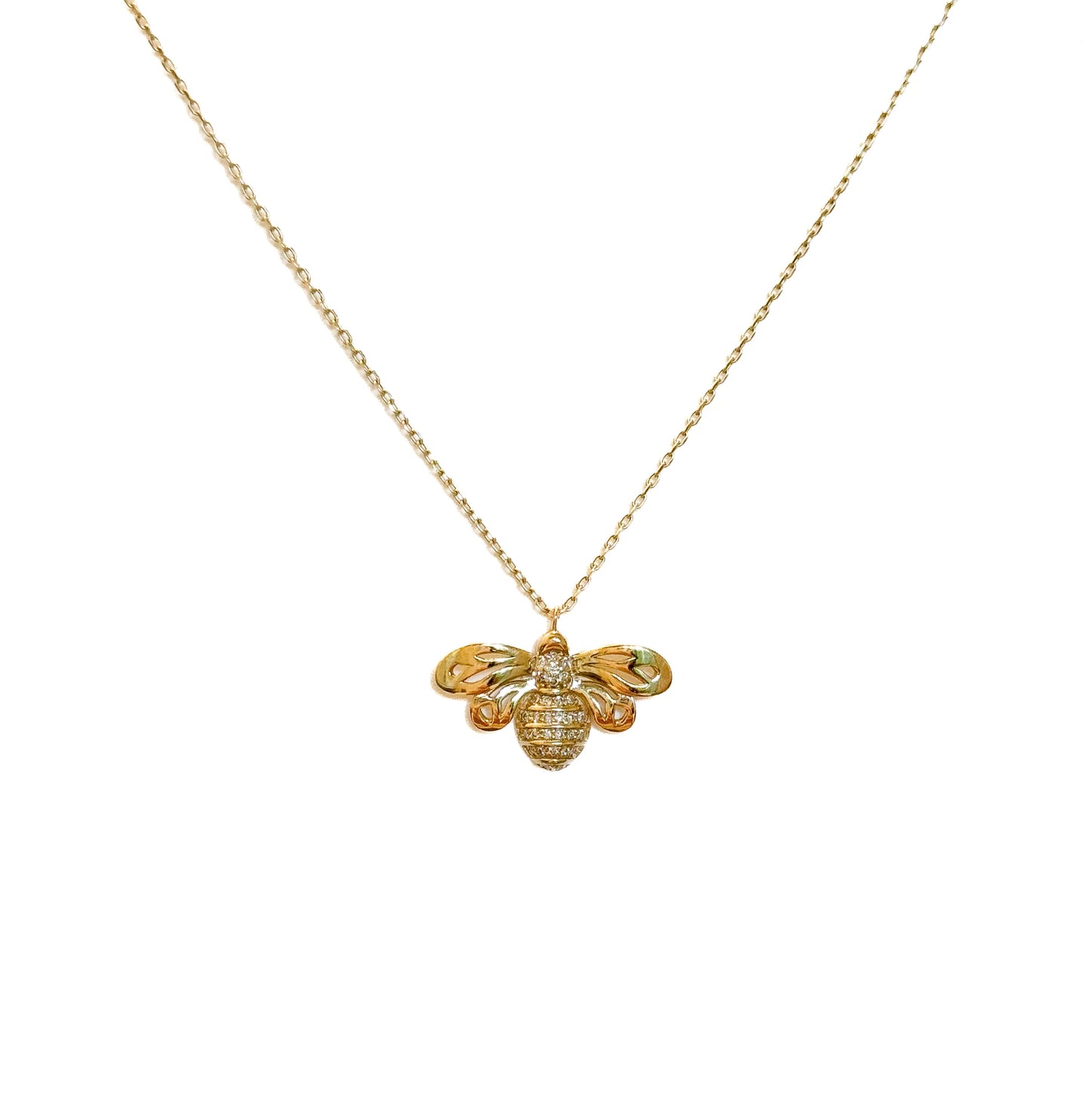 10k Diamond Beverly Bee Necklace