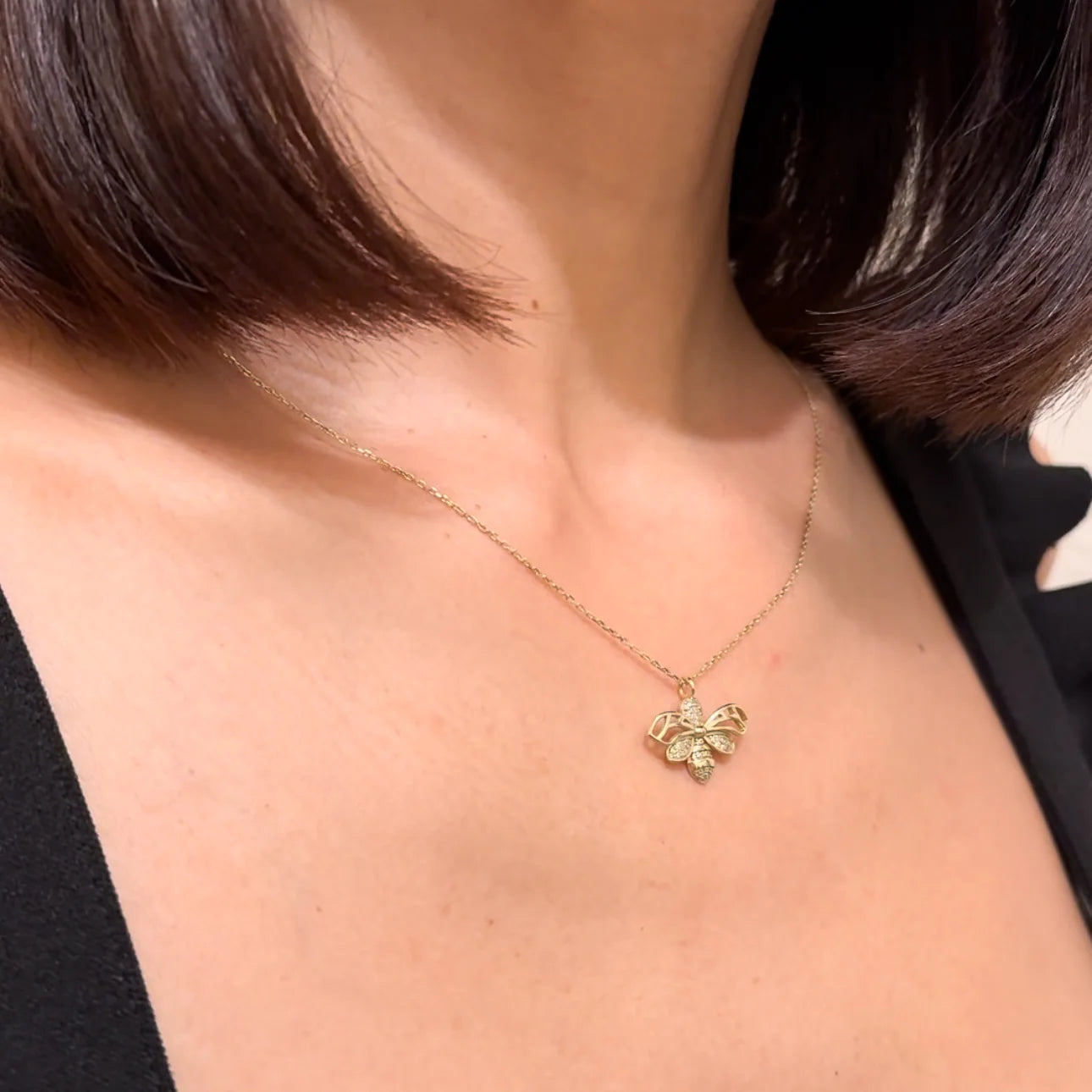 10k Diamond Imperial Bee-verly Necklace